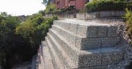 muro in gabbioni piu' alto d'Europa. 11.50 mt
